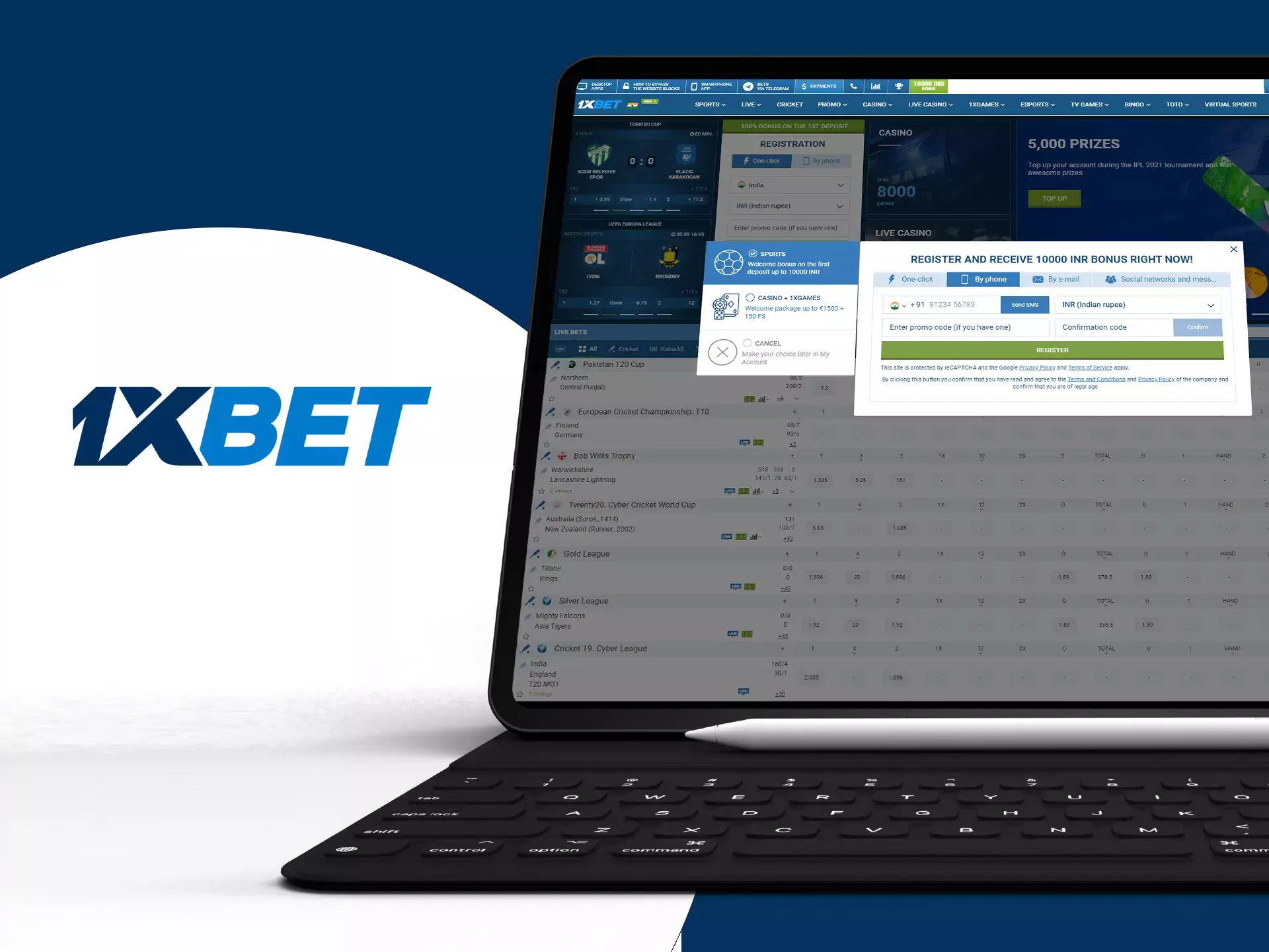 Sign up and top up your account to get the bonus from 1xbet.