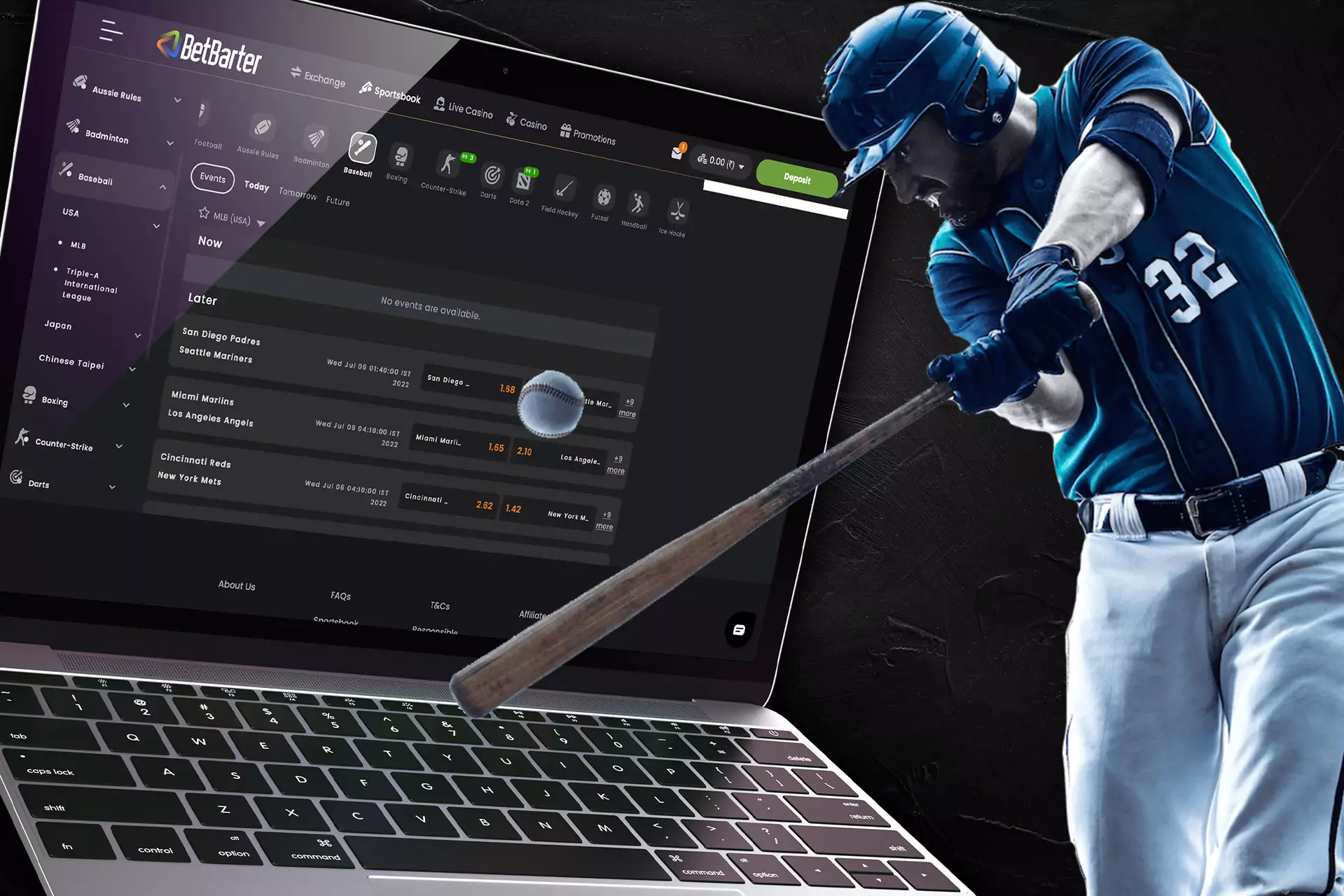 BetBarter supports baseball betting.