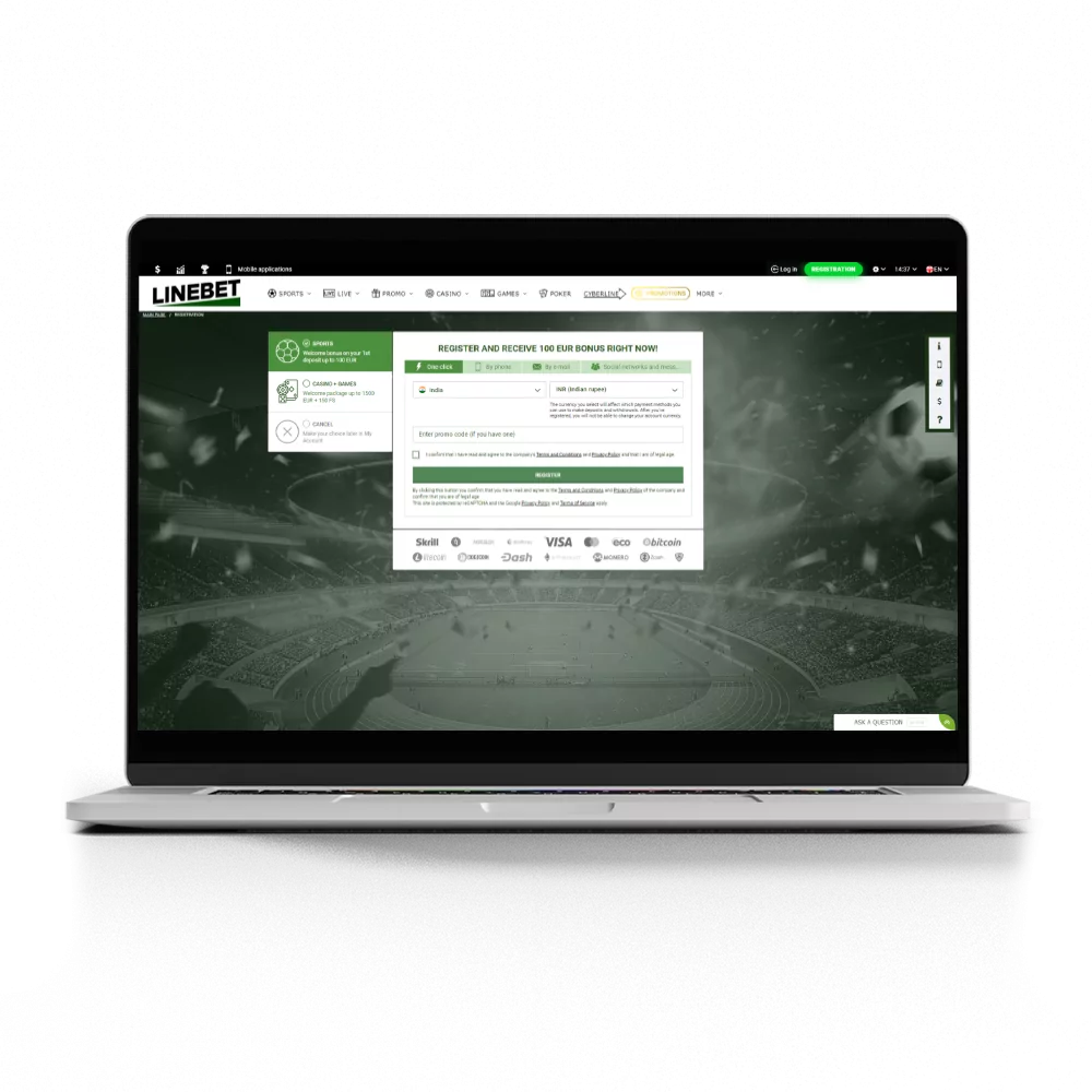 Learn how to sign up on the Linebet site and in its app.