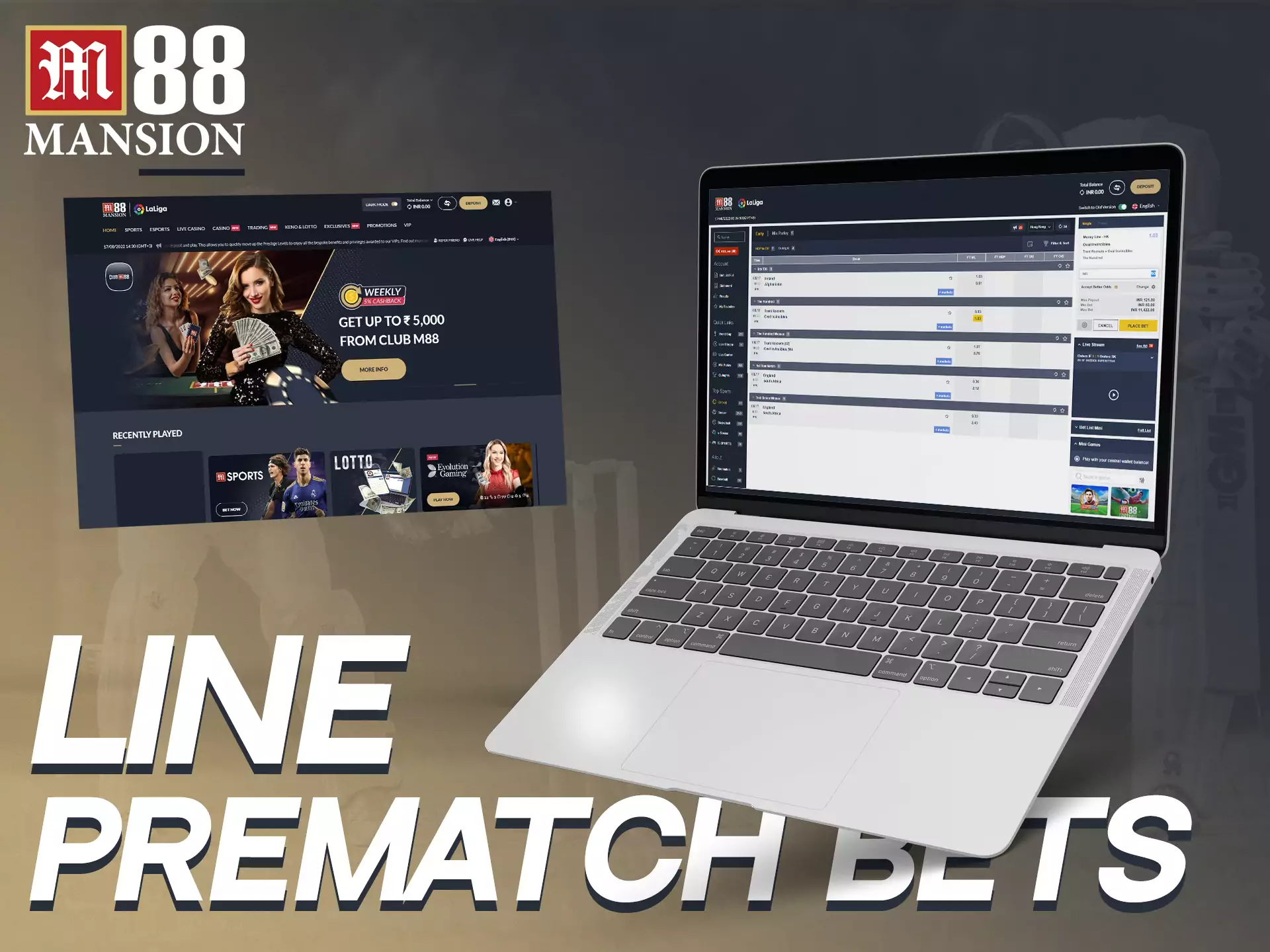 You can place a bet before a match in the line section on FUN88's sportsbook.