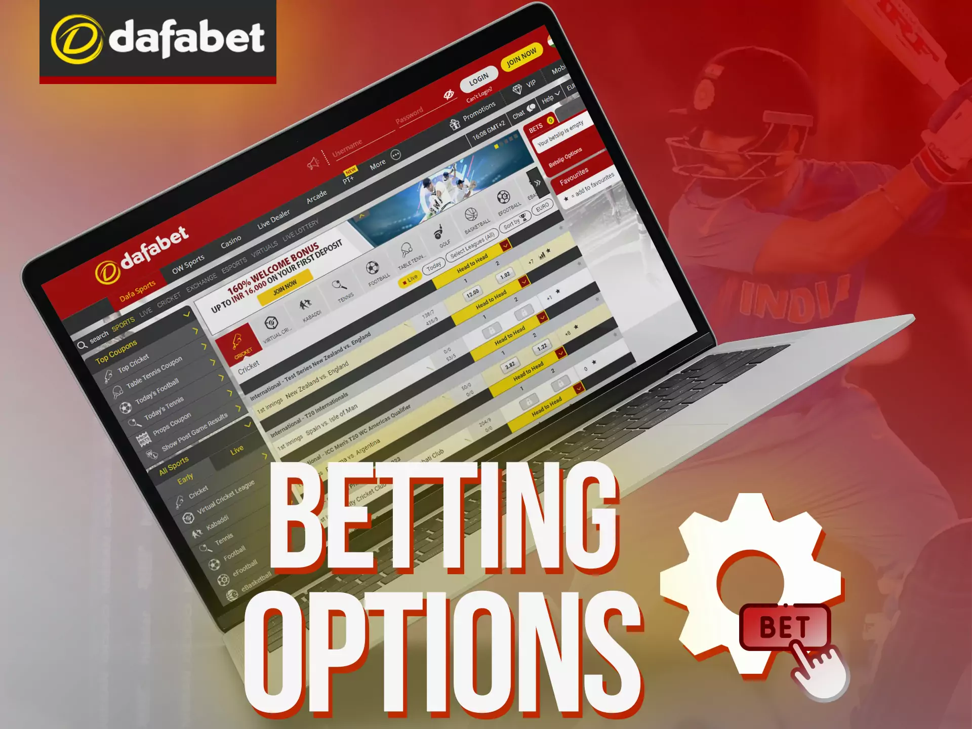 Place bets using the different betting options at FUN88.