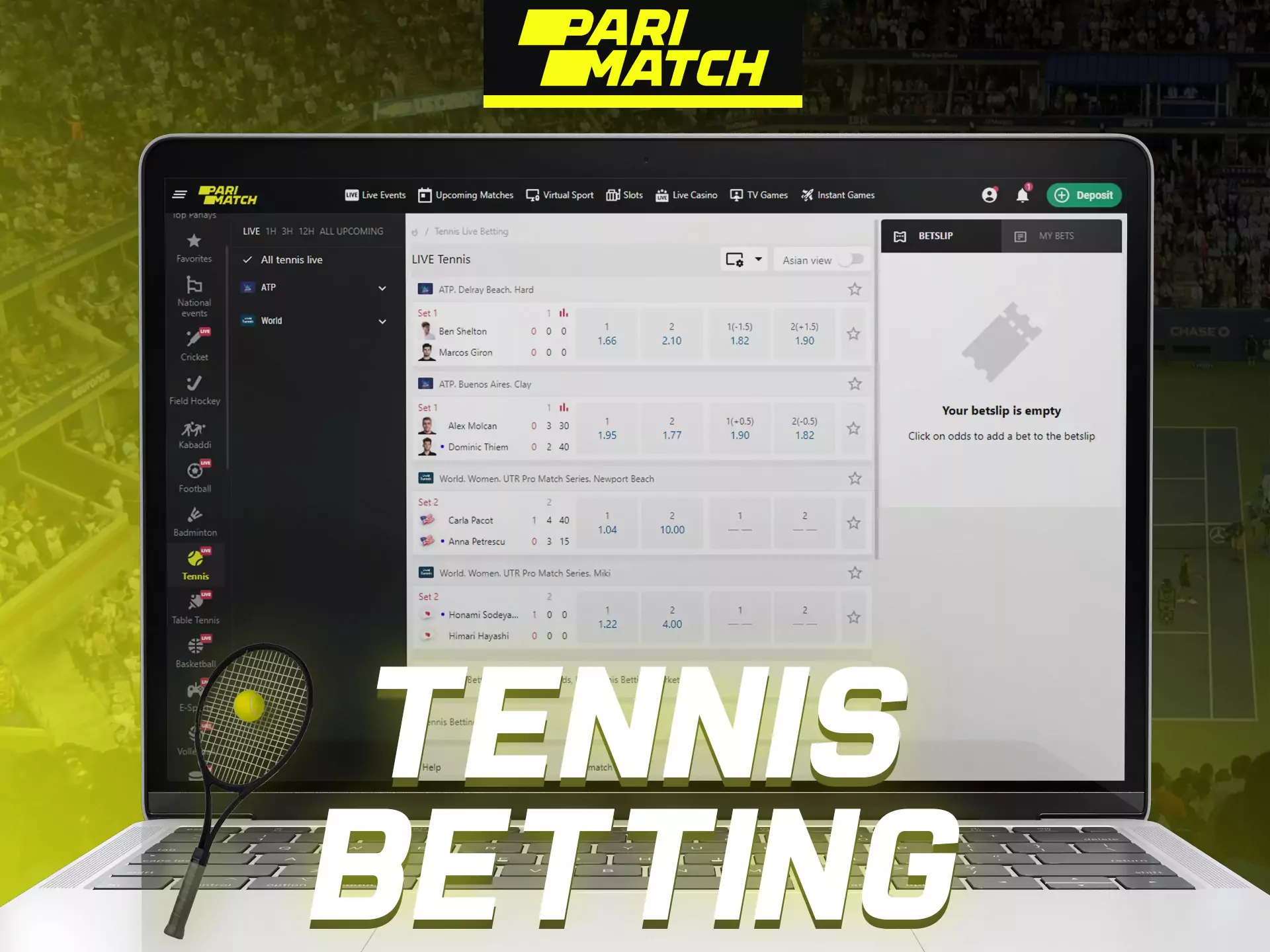 Bet on best tennis players and win money at FUN88.