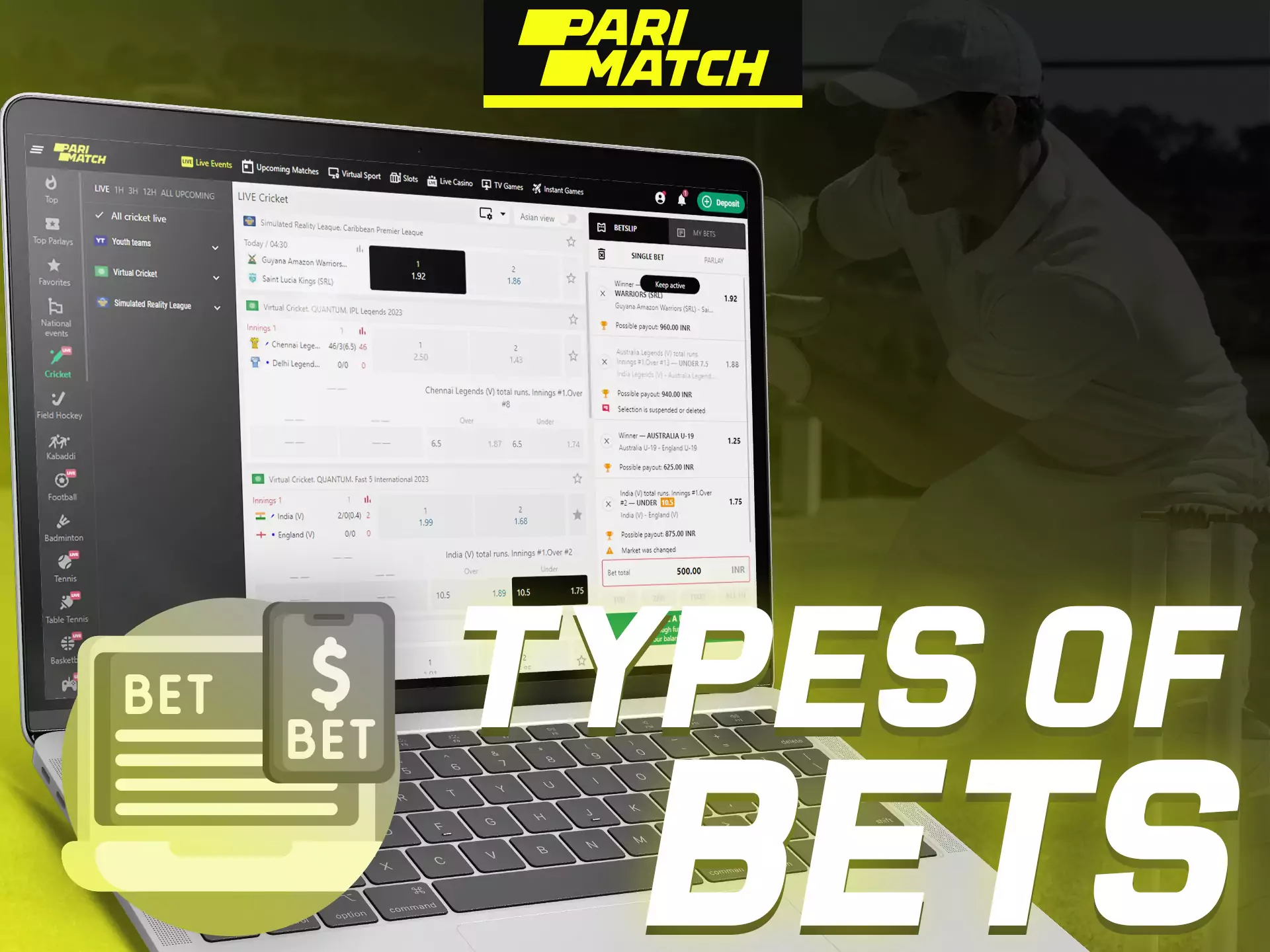 Create your own bet with FUN88 different types of bets.