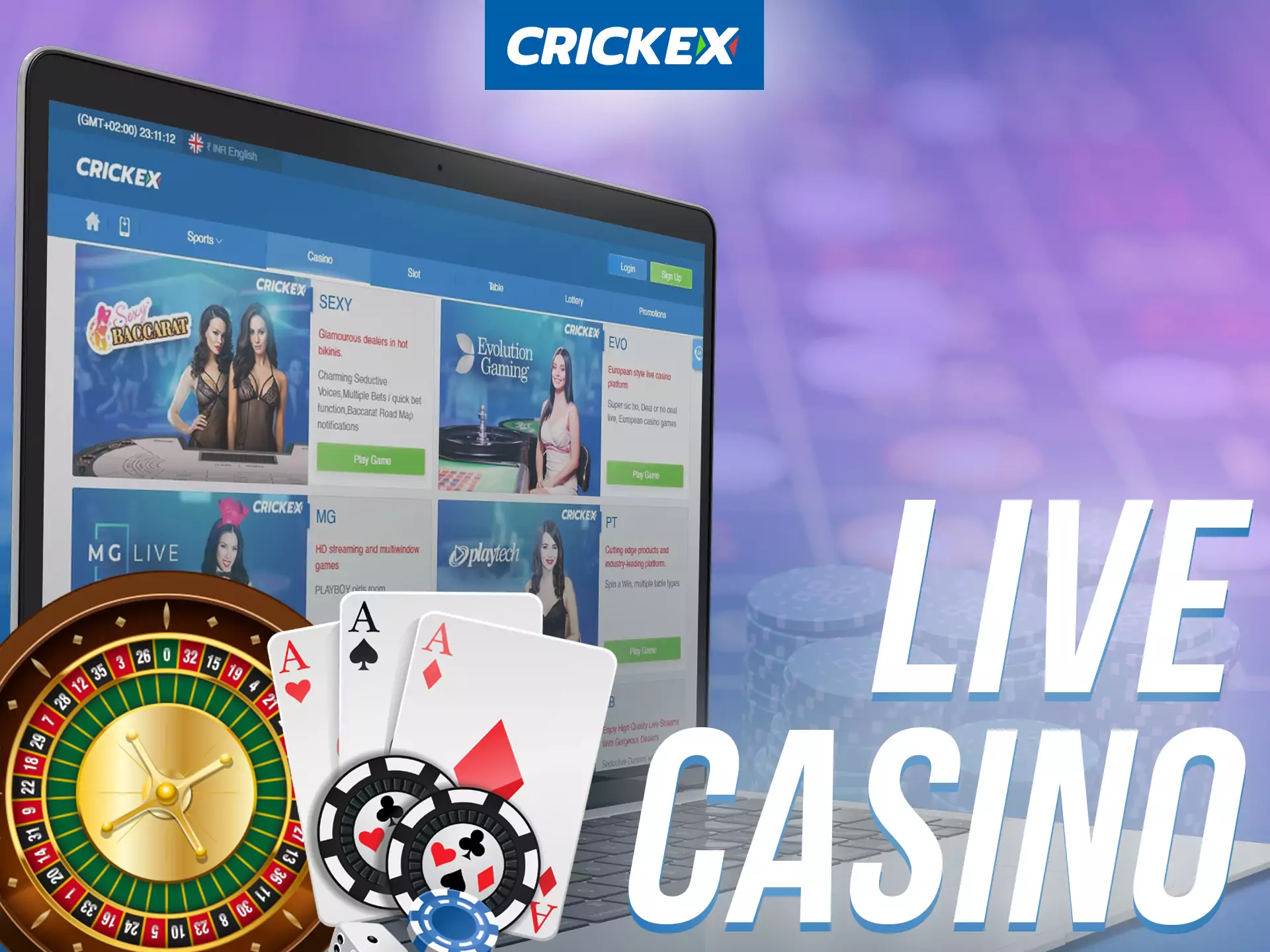 At FUN88, play live casino games with dealers.