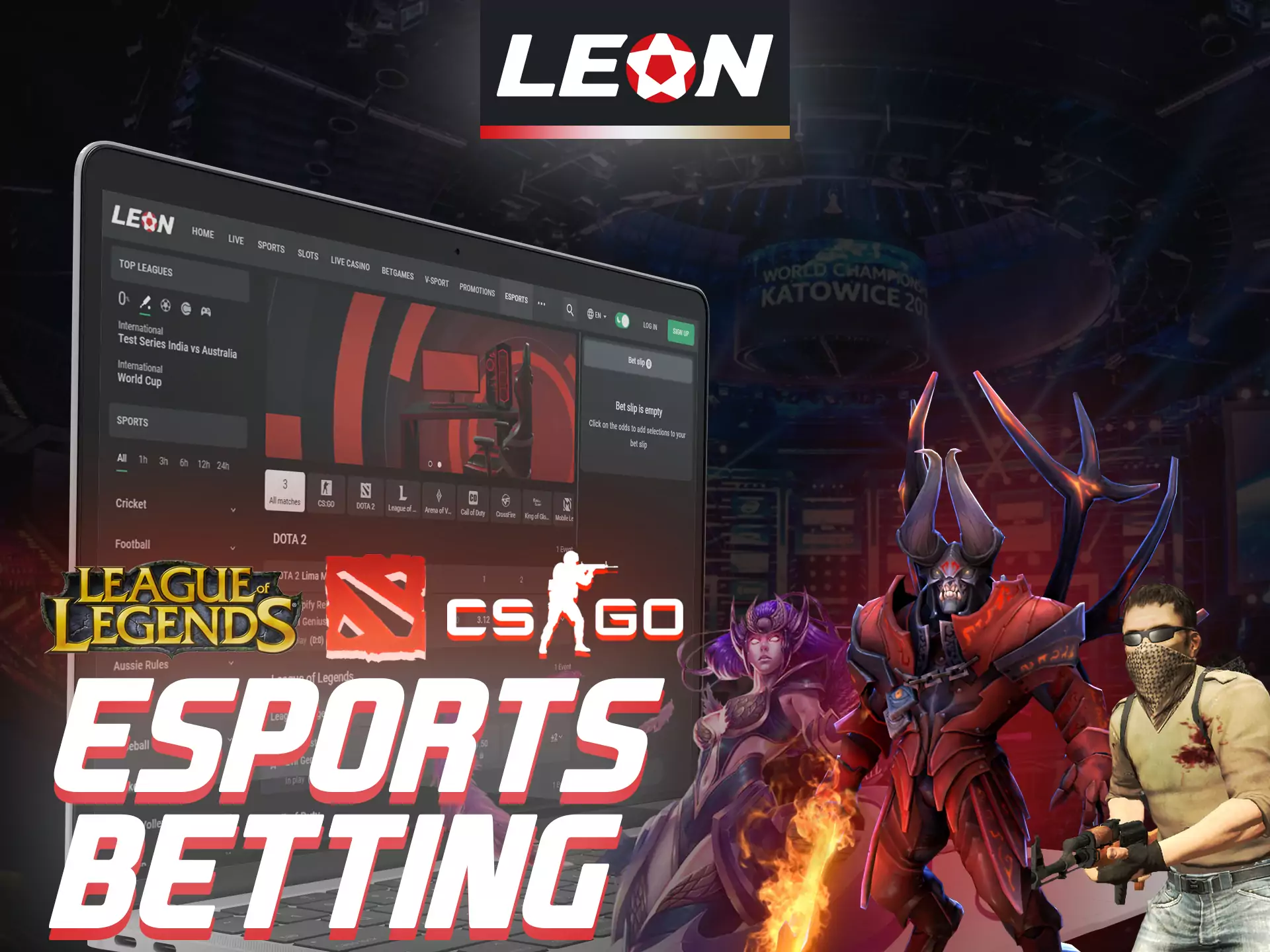 Bet on esport matches at Leonbet.