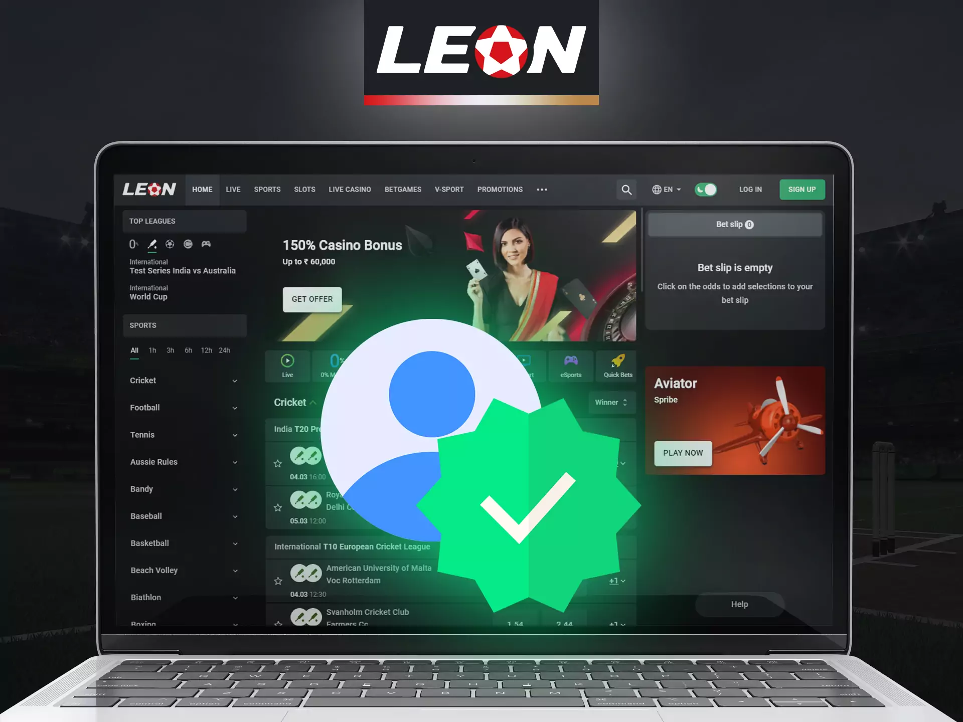 Complete a simple verification on Leonbet.