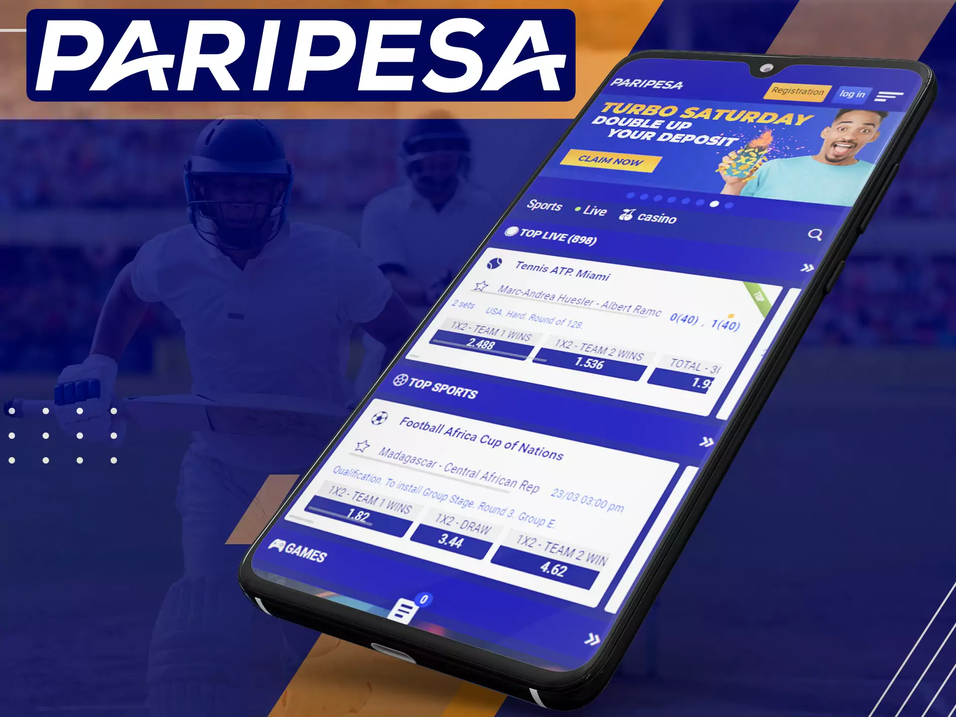 Paripesa also has a handy mobile website so you can place your bets.