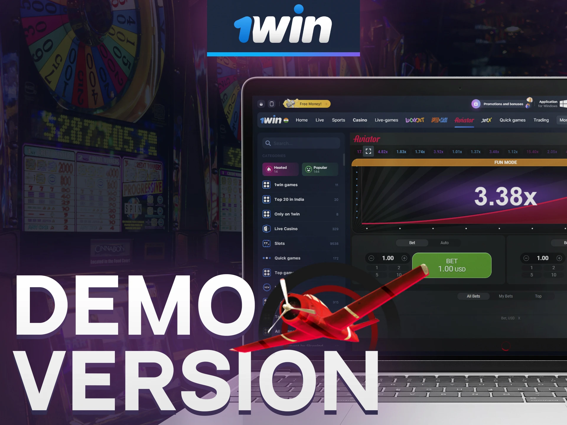 Before starting to play Aviator for money, you can test its demo mode on the 1win website.