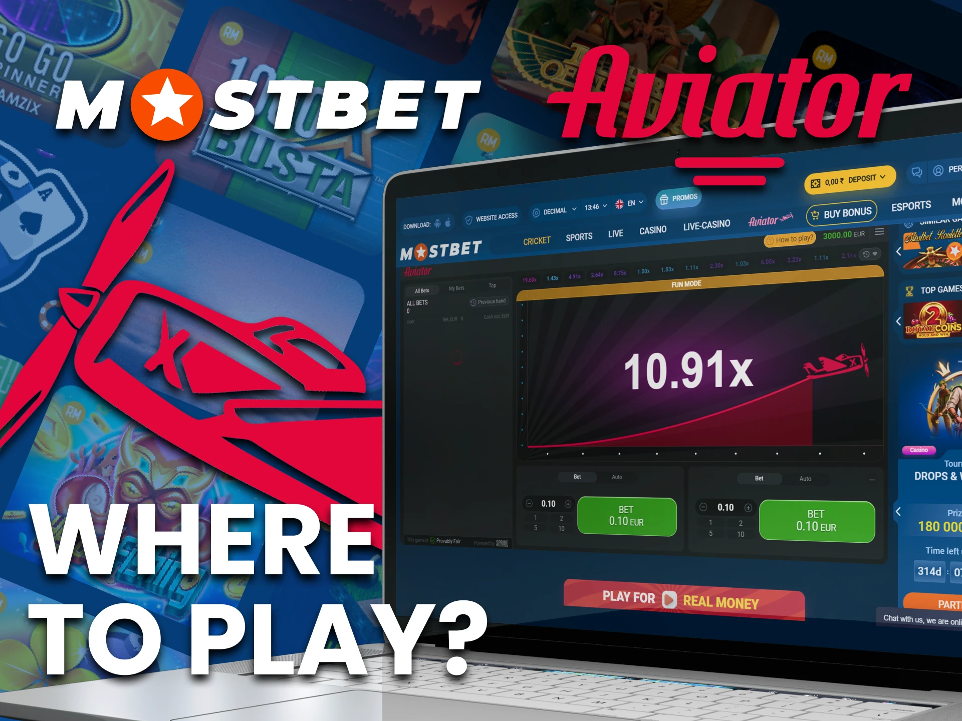 You can play Aviator on the FUN88 site.