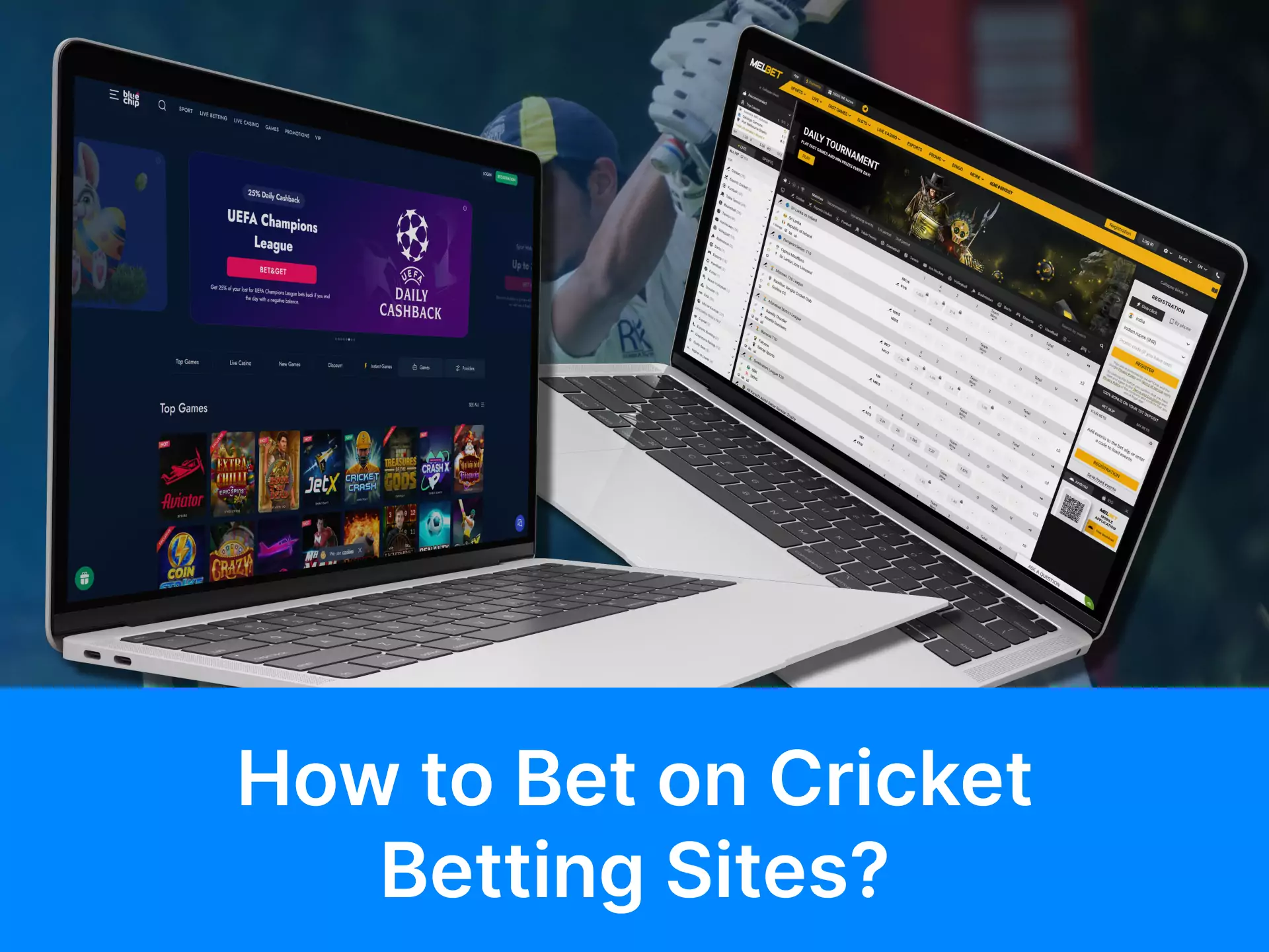 Learn how to bet on cricket on the sites.